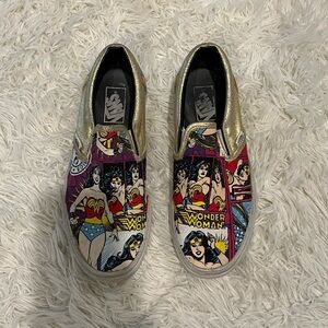 Custom Wonder Woman Slip on Vans